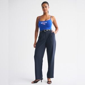 Curve Love A&F Quinn Tailored Straight Pant